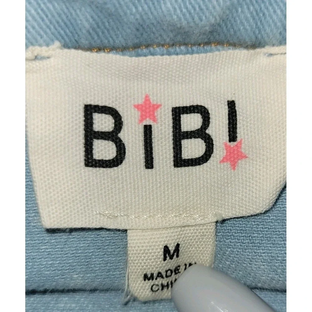 Bibi‎ Women's Shift Dress Denim M Blue Chambray Western Festival